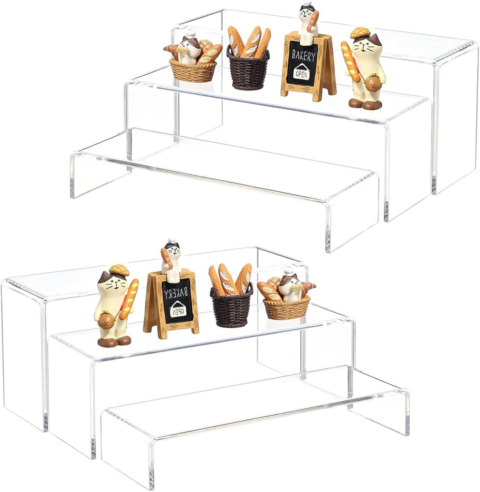 3 Pcs Large Clear Acrylic Riser Set Acrylic Display Rectangular Display Risers