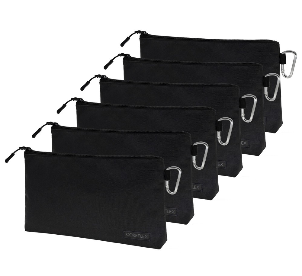 Coreflex 6 Pack Tool Pouch Zipper Bag, Small Tool Bag, Multipurpose Storage, Blk