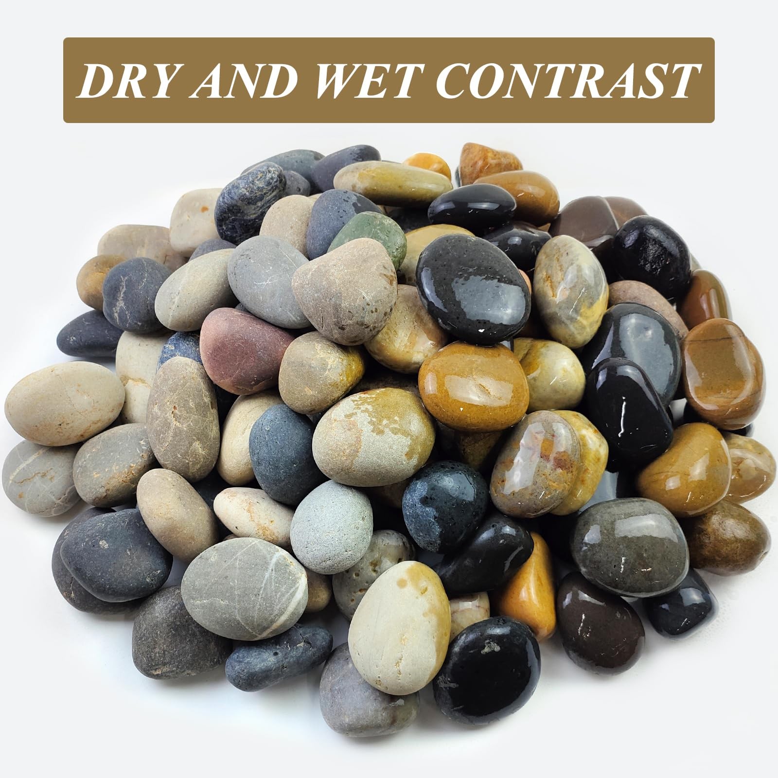 5 lbs Natural Aquarium Rocks, 2-3 Inch Large Pebbles.Decorative River Rocks f...