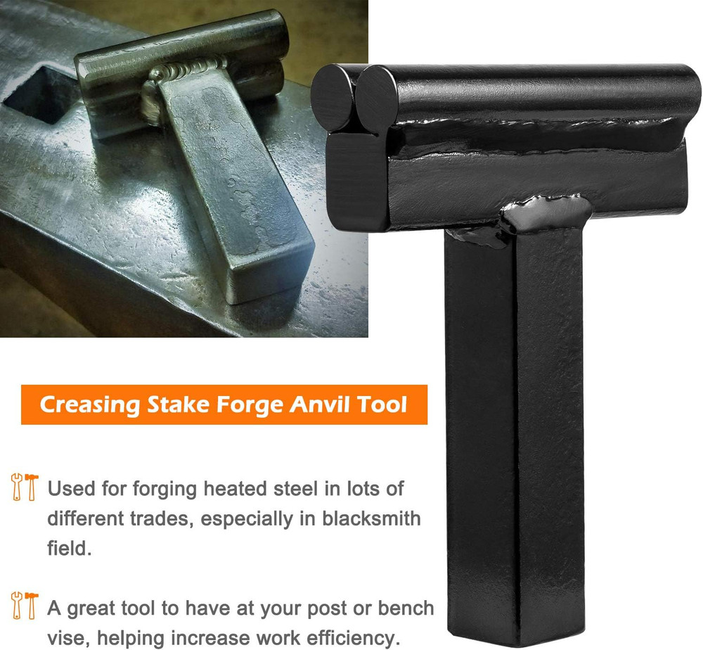 3-Piece Blacksmith Tool Set - Hot Cut, Creasing Stake & Fuller Forge Tools