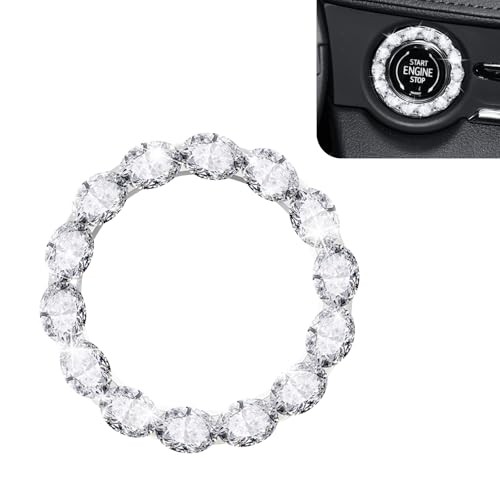 Car Bling Push Start Button Cover, Crystal Rhinestone Engine Start Stop Ring
