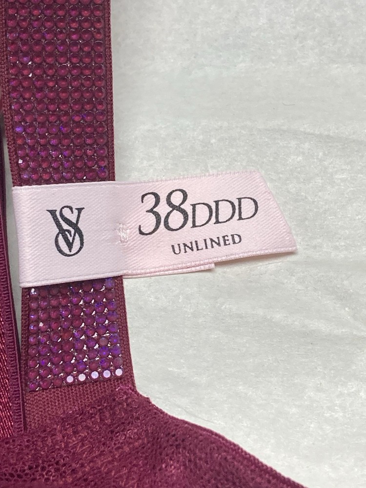 VS Bra Unlined Underwire Sparkle Strap Size 38 DDD