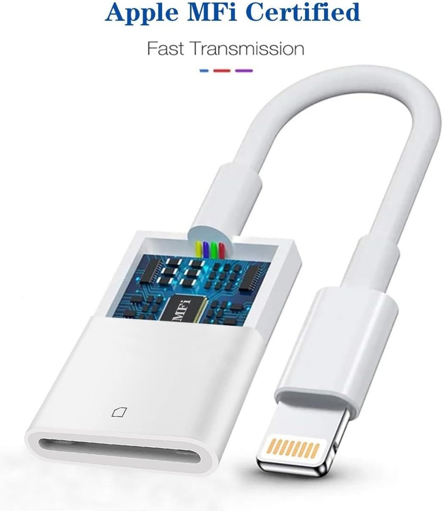 [Apple MFi Certified] SD Card Reader for iPhone/iPad,Lightning to SD Card Camera