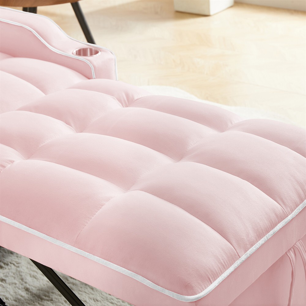 Convertible Sofa Bed Chairs 3-in-1 Multi-Function Folding Sleeper Sofa Pink US