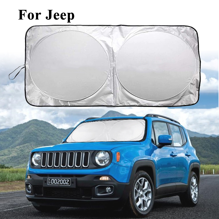 For Jeep Auto Windshield Sun Shade Reflective Screen Foldable UV Block Cover