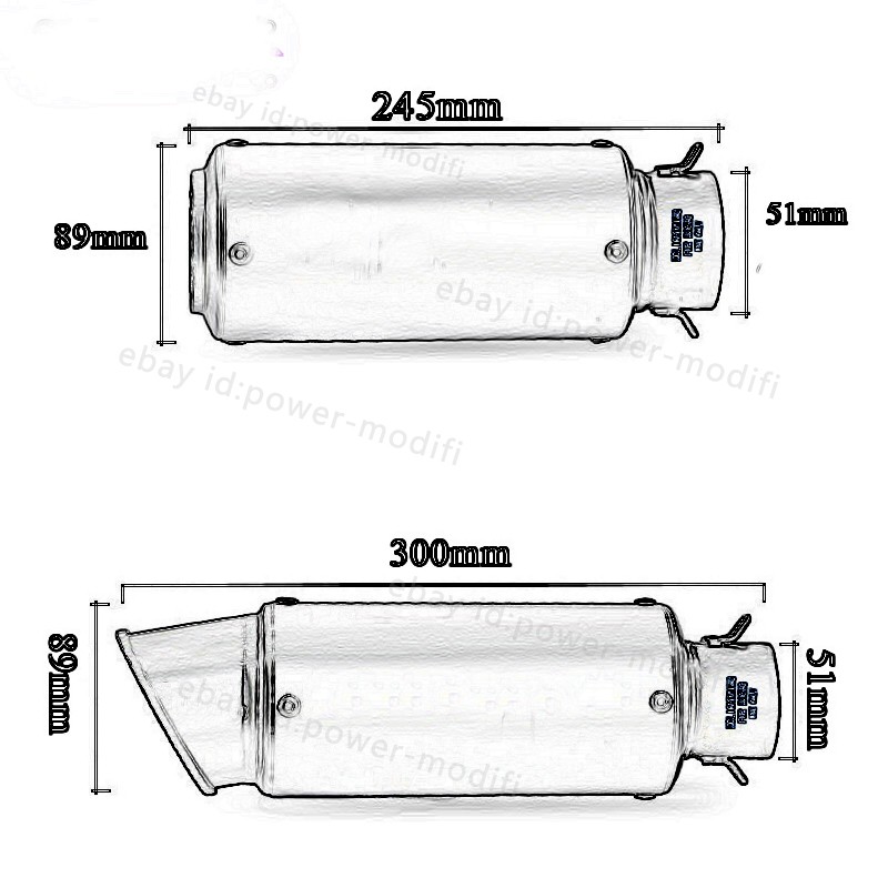 For Ducati 848 1098 1198 Exhaust Tip Mid Pipe Carbon Muffler Slip On 51MM System