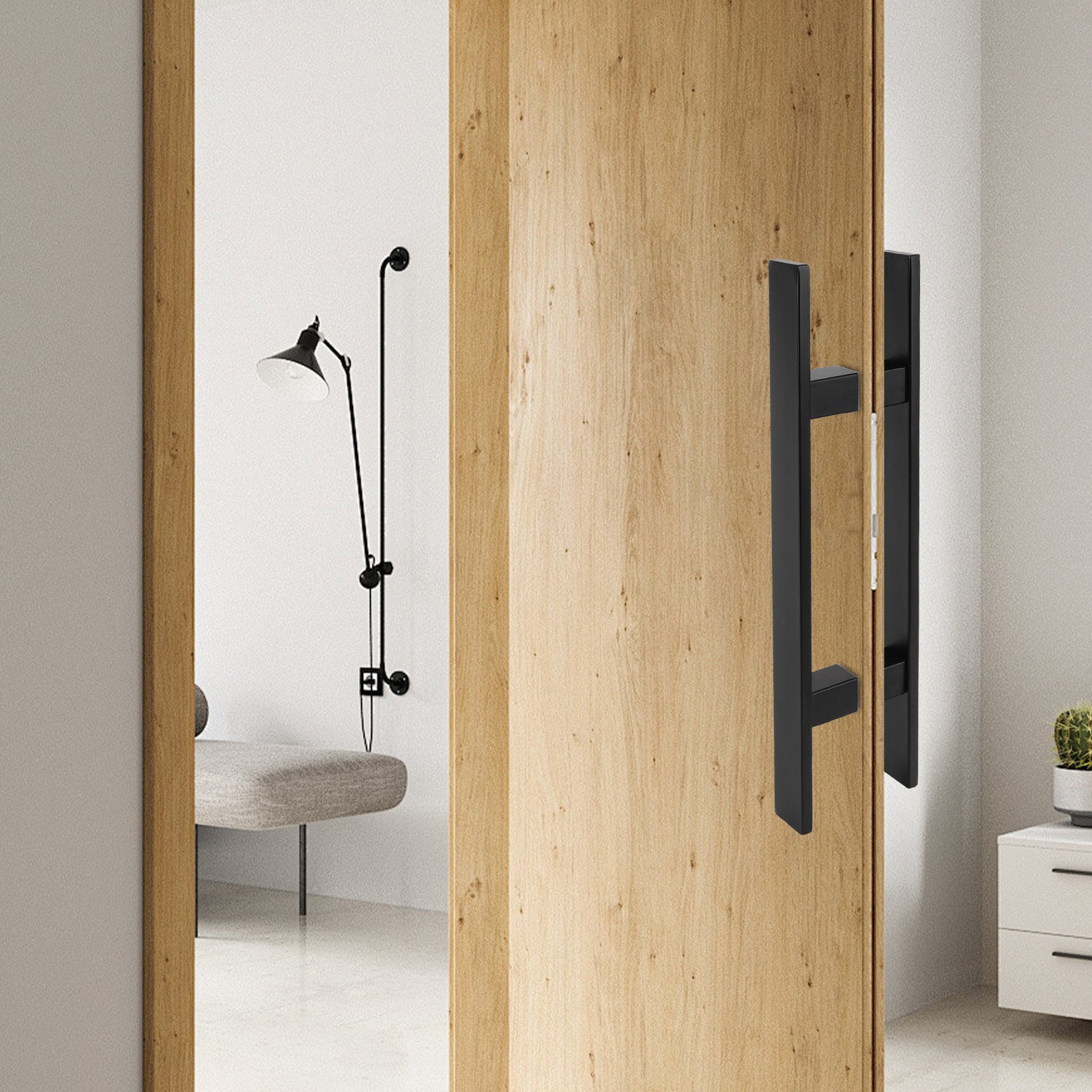 Dual Sided Push Pull Door Handle H-Shaped Stainless Handle Sliding Door Handle