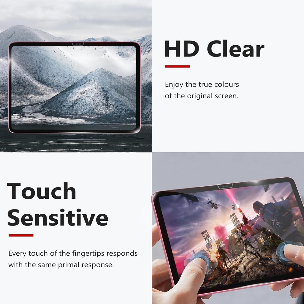 bersem Screen Protector Compatible with iPad A16 10.9'', transparent