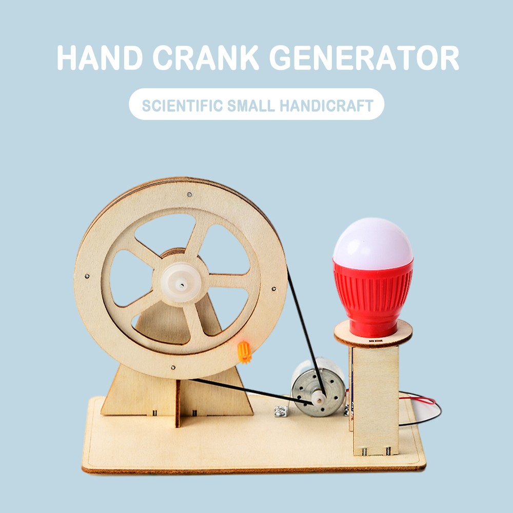 DIY Hand Crank Generator Model Kit Student Physics Experiments Educational Toy