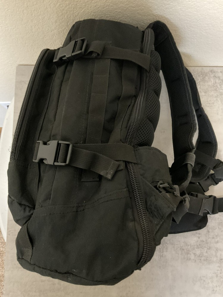 Fox Tactical Backpack Black Multi Compartments Hiking Outdoors - See Notes