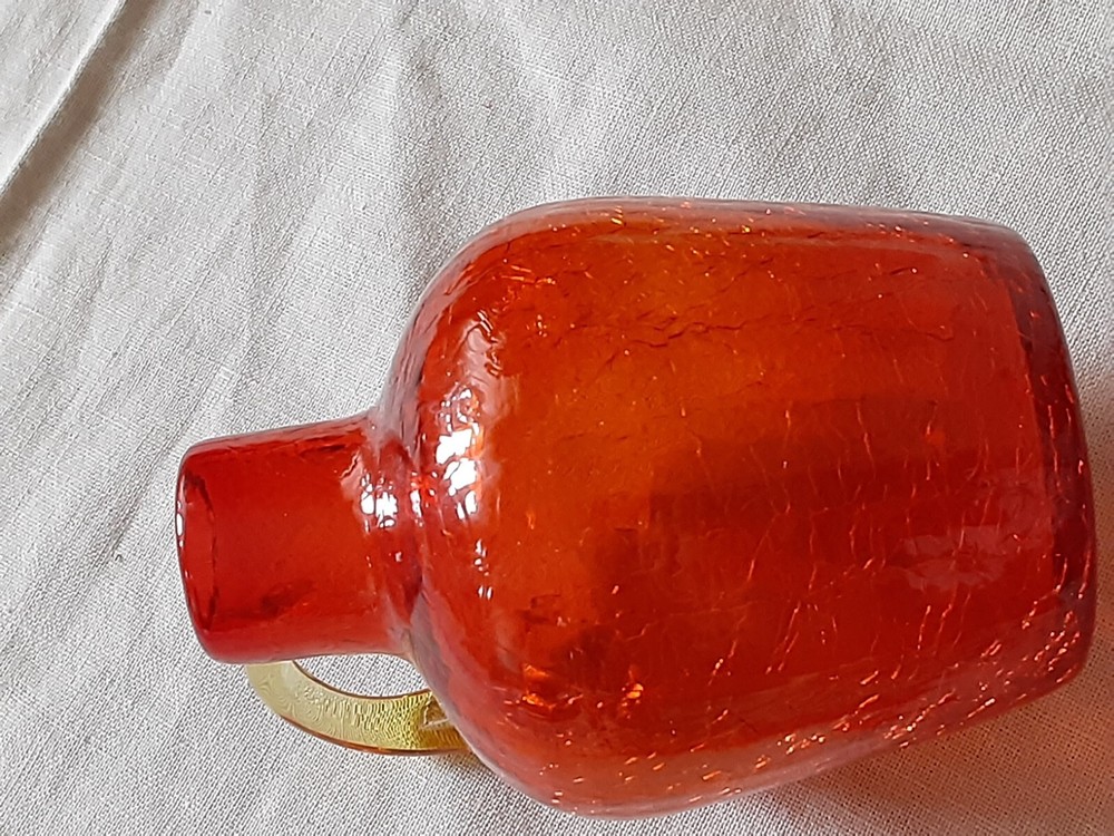 Vintage Crackle Glass Pitcher