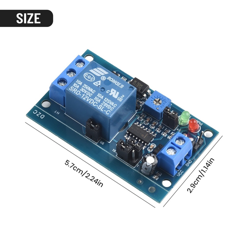 12V DC Delay Relay Switch with Time Adjustment and Protection Features