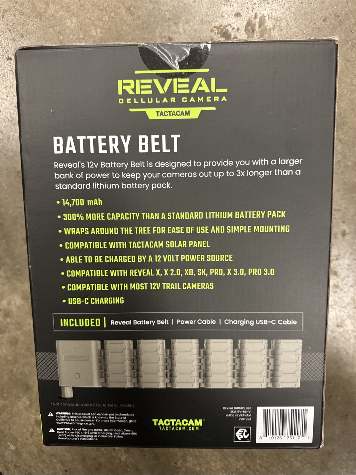 Tactacam Reveal Battery Belt