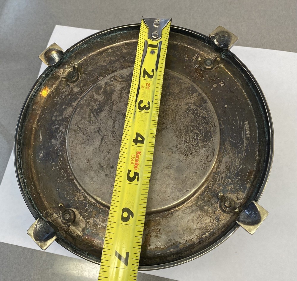 Vintage Ornate Silver plate Display Dome Base ? Statue Wine Holder?