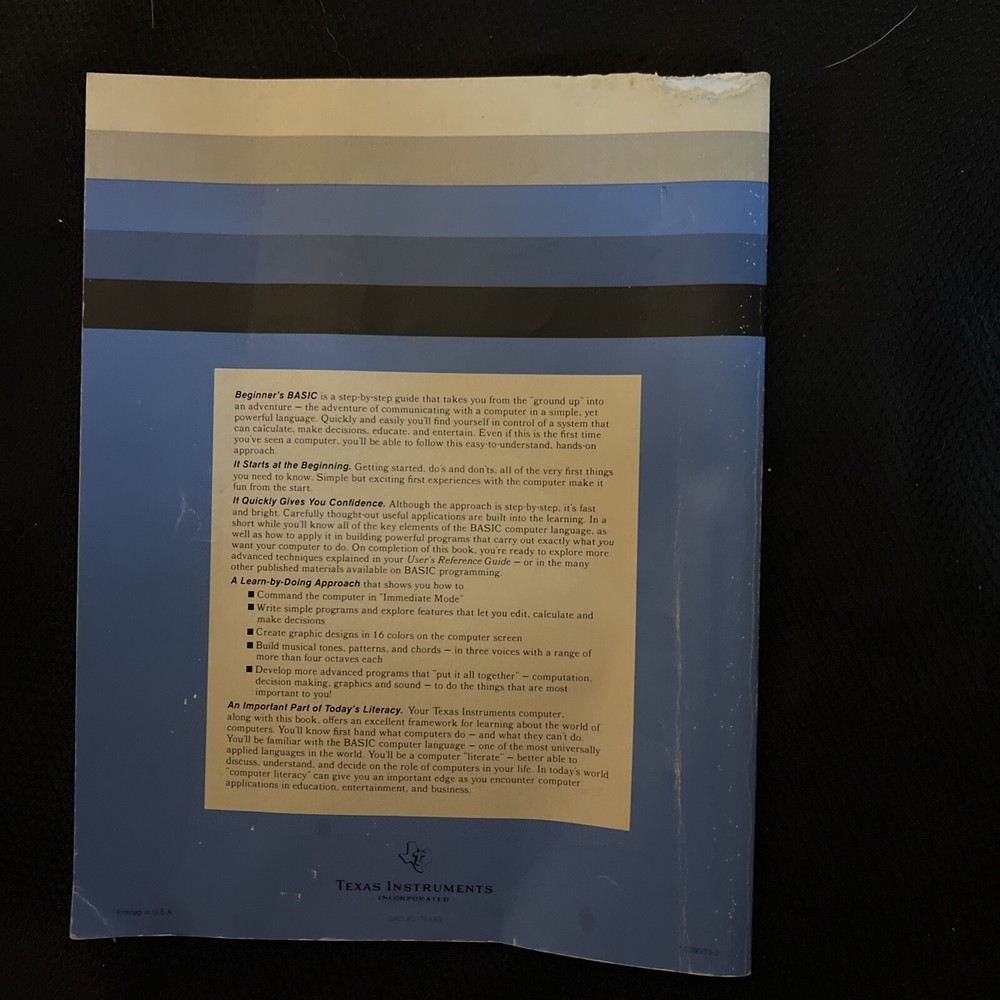 TI99/4A Programmers Reference, Beginners Basic, TI Games Books & Teach Cassettes