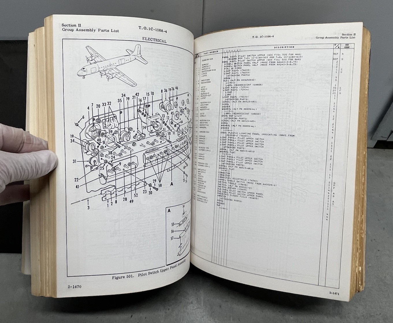 1966 Douglas C-118 A Aircraft Parts Manual T.O. 1C-118A-4 Original. Read