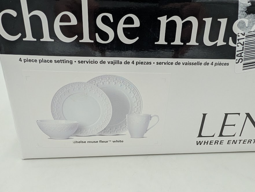 Lenox White Chelse Muse Fleur 4Pc Place Setting
