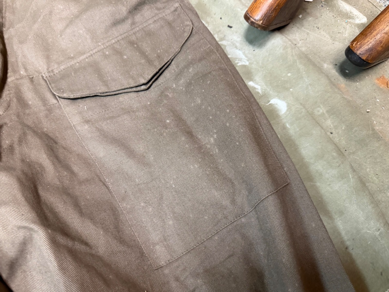 WWII BRITISH ARMY P1937 P37 SUMMER DENIM BATTLEDRESS FIELD TROUSERS-SIZE 2XL LG