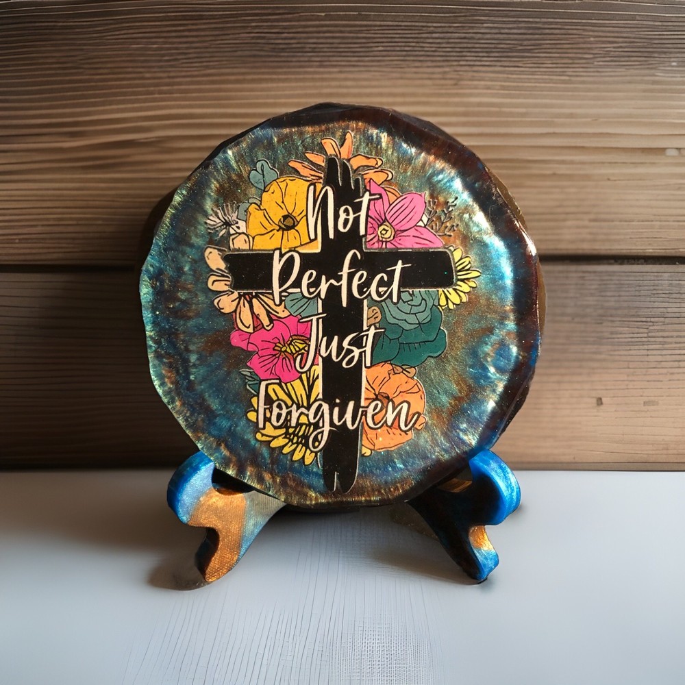 Religious plaque on stand￼
