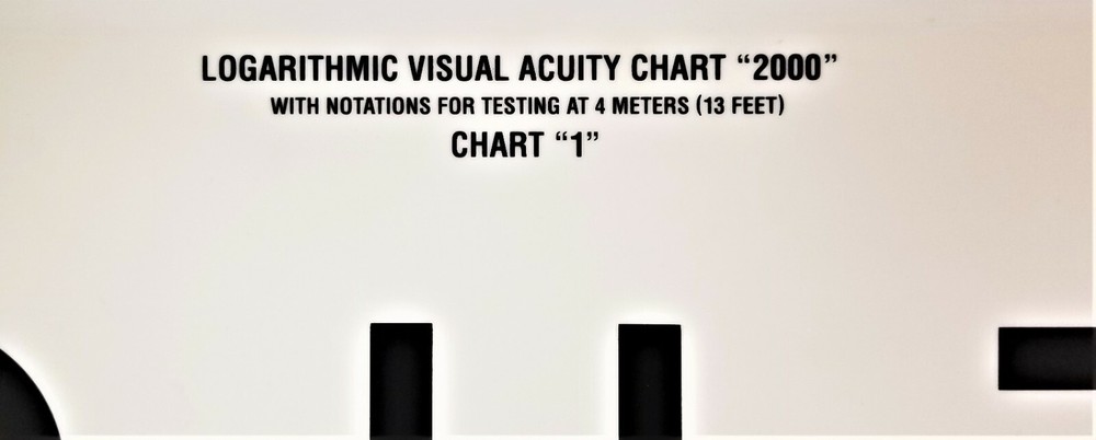LOGMAR ACUITY CHART - large 26" X 26"; Back lighting or wall mounting
