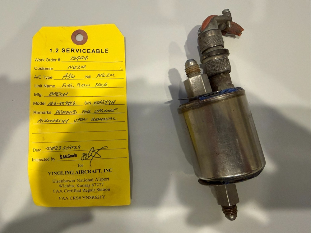 Beechcraft Fuel Flow Transmitter PN 102-389012