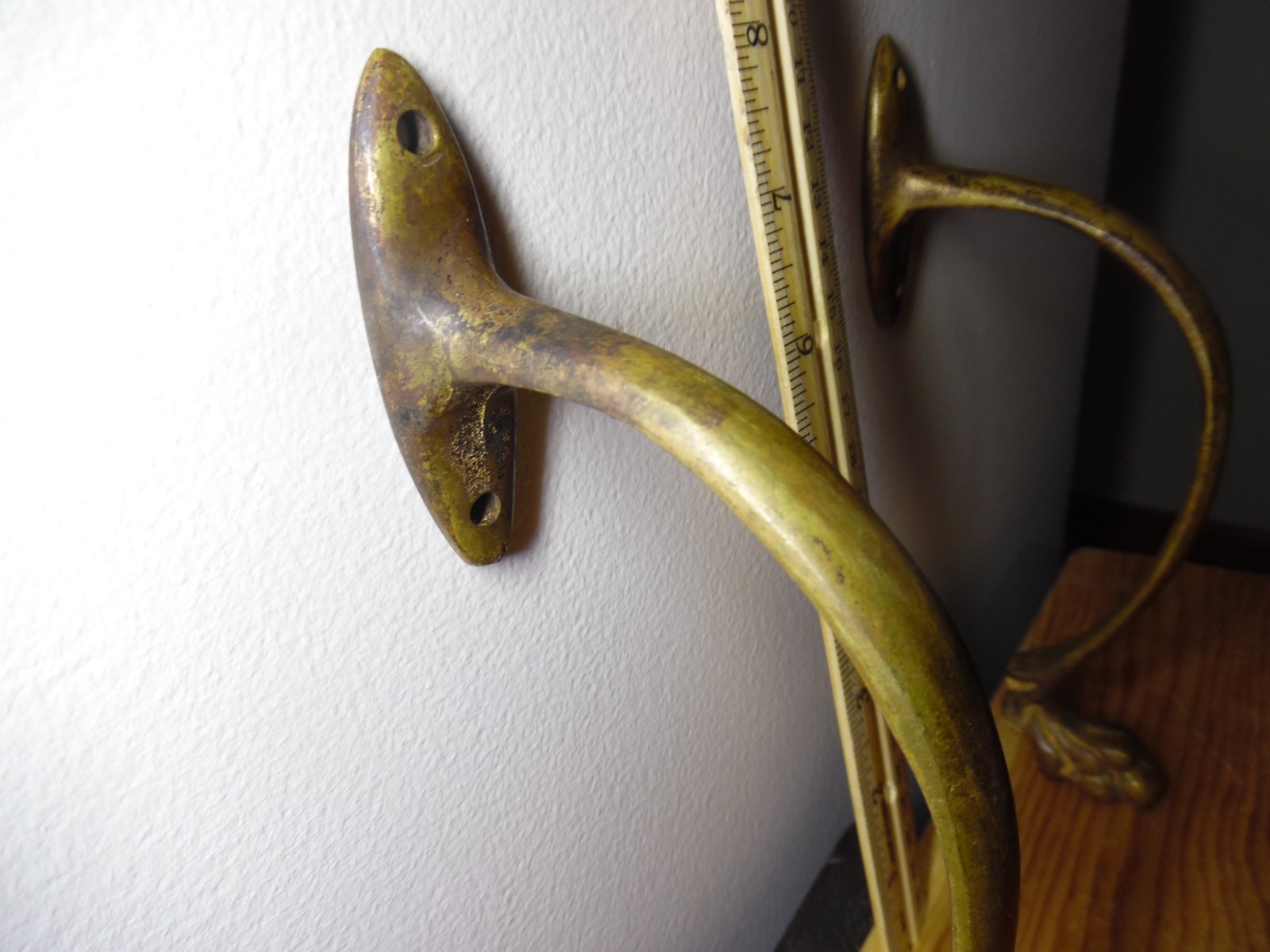 Orig Antique Brass 8" Claw Paw Feet Legs Furniture Stool REPURPOSE 4 Coat Hooks