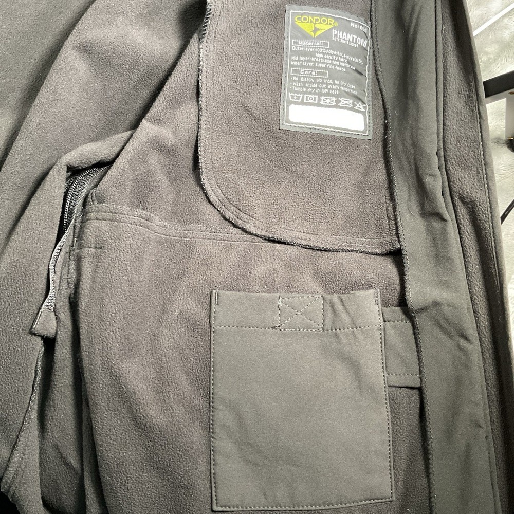 Condor Mens Black XXXL Jacket Phantom 606 Softshell Tactical Multiple Pockets
