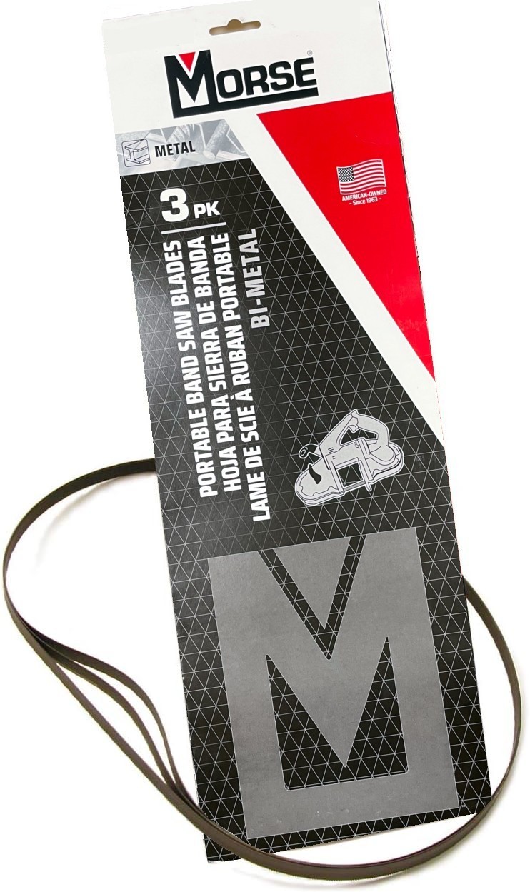 Morse 35-3/8" Bi-Metal Portable Band Saw Blades 14/18 TPI 0.5mm 3pc Made in USA