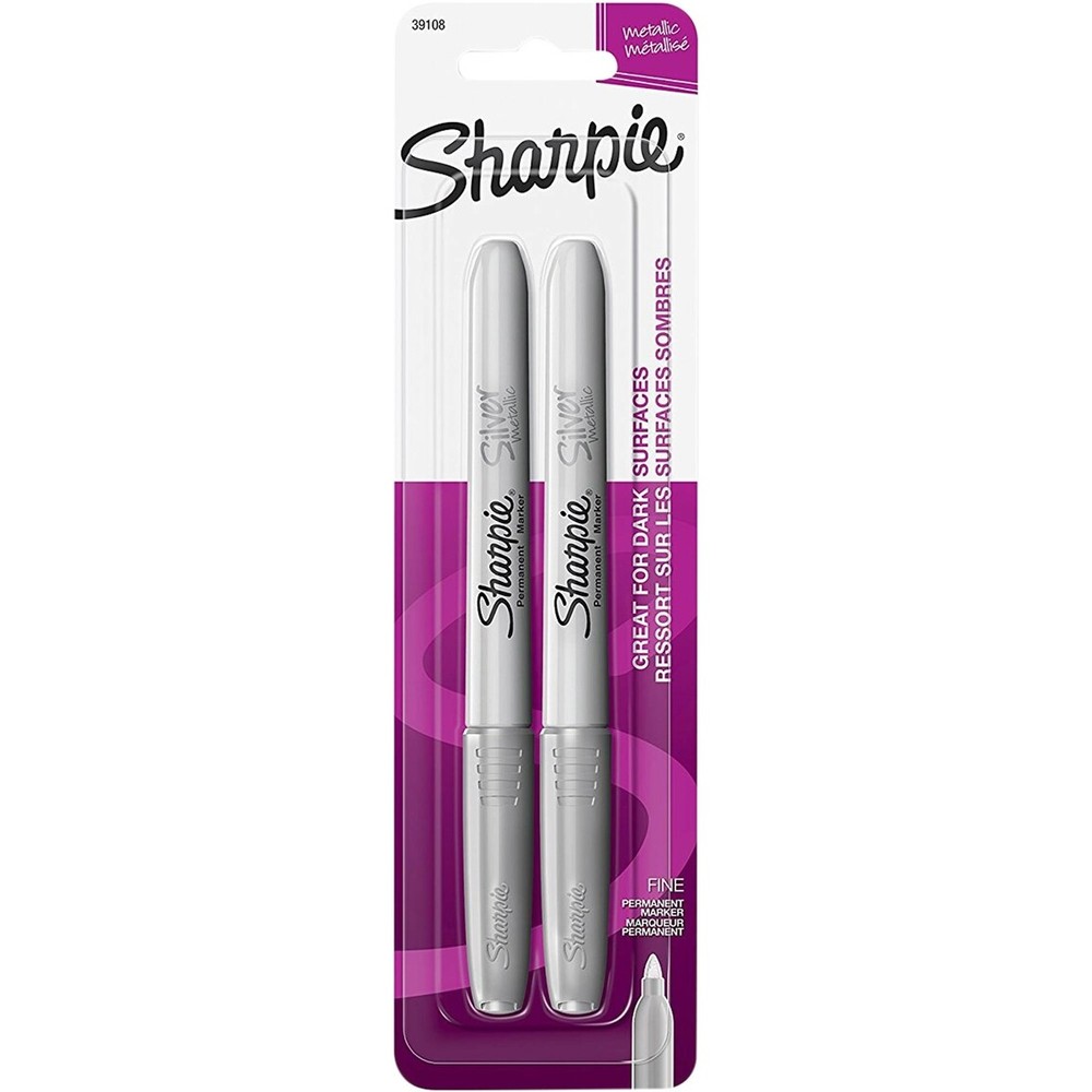 Sharpie METALLIC FINE POINT Permanent Marker 2 pk - SILVER