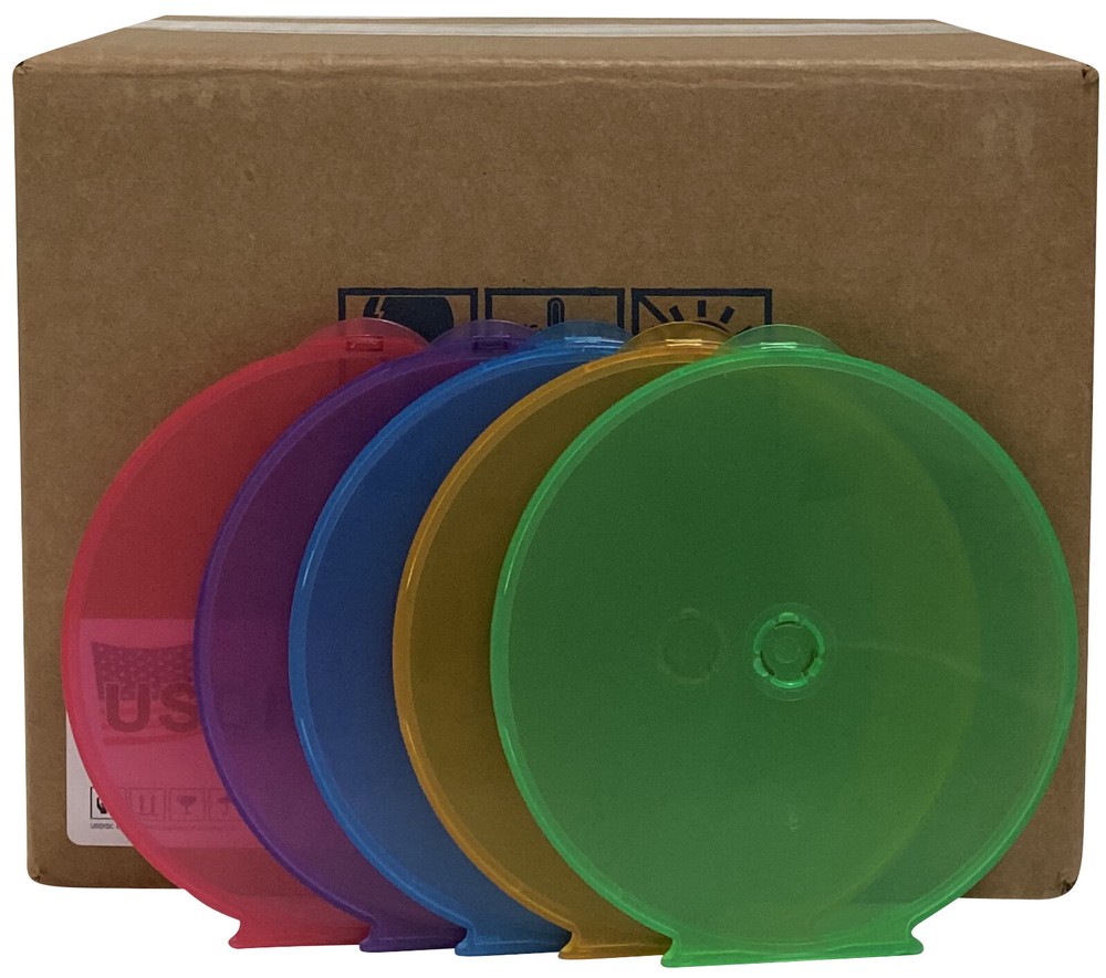 USDISC Clamshell Cases, Single 1 Disc (Multicolor) Lot