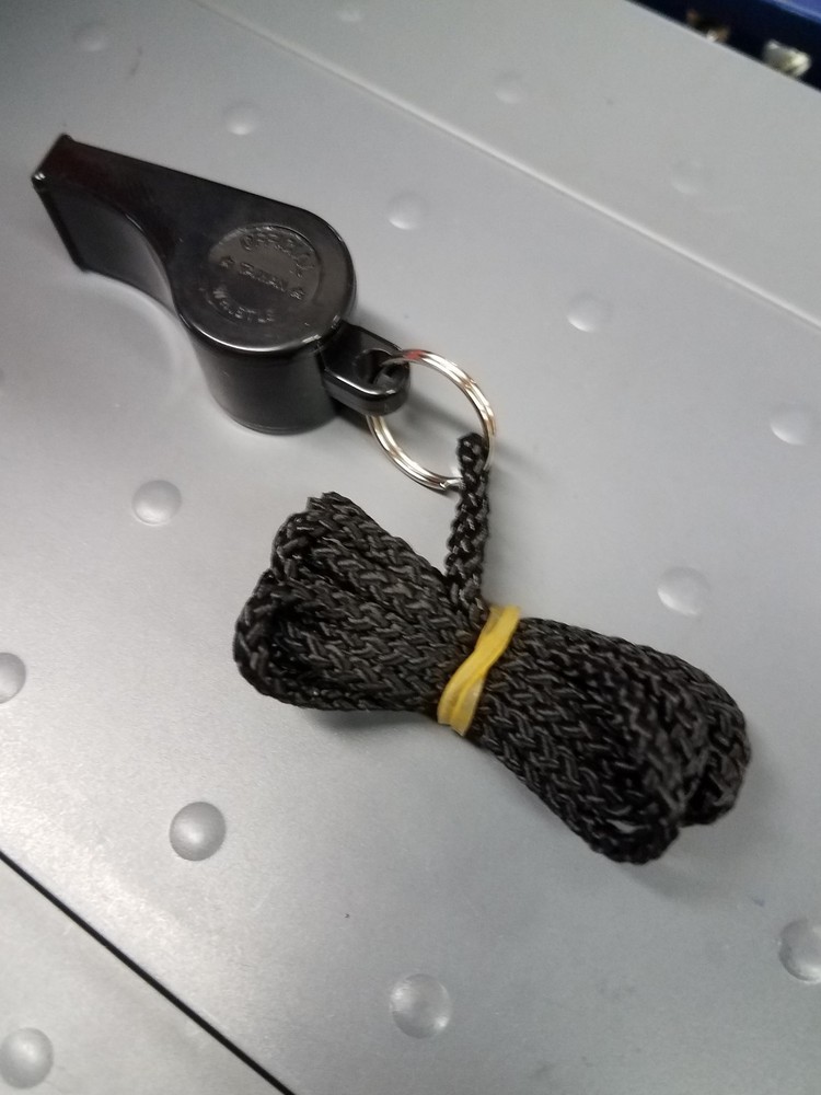 Action Plastic Whistle-Black with Lanyard