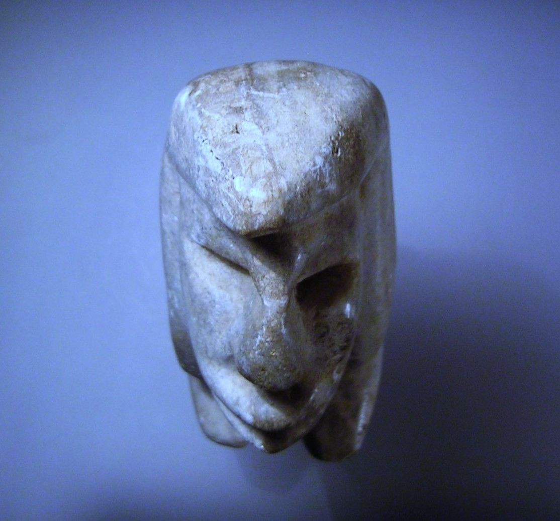 Pre Columbian Mesoamerican Warrior Figure Stone Carving