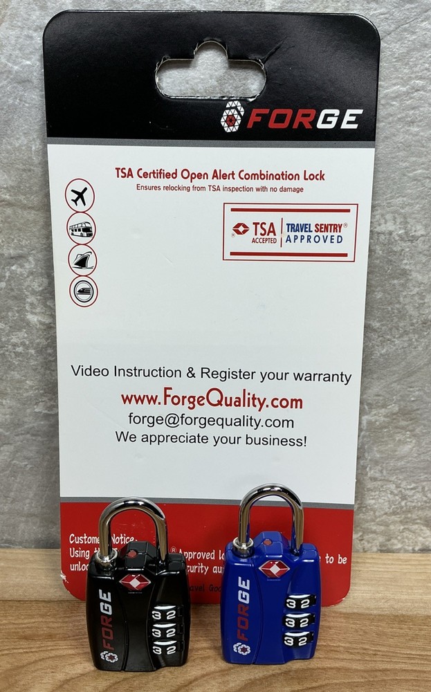 (2) FORGE TSA Certified Open Alert Combination Locks For Luggage