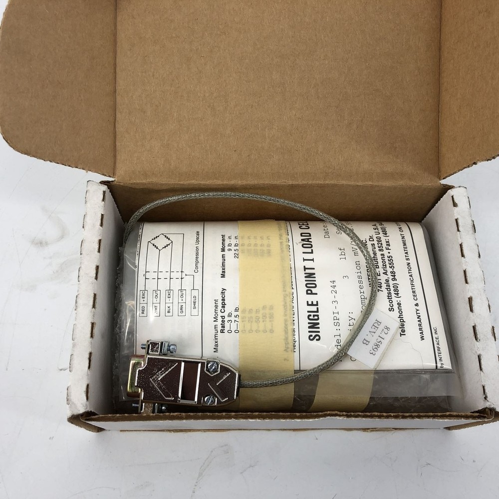 Interface SPI-3-244 Force Transducer Load Cell 3lbf Capacity NEW