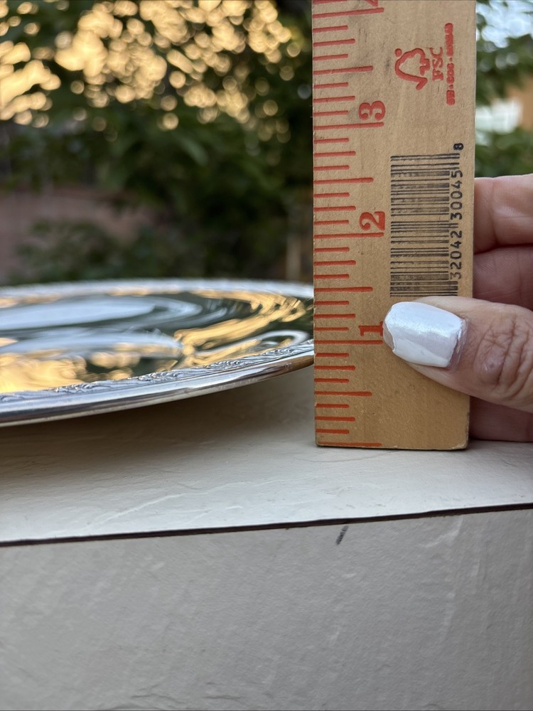 Silver-plated Round serving tray 10.5” Unidentified