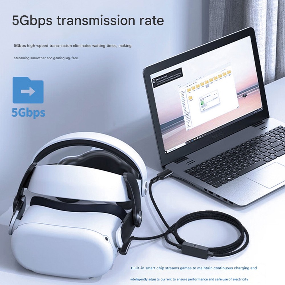 Oculus Link Cable with Charging 5m for Meta Quest 3 Quest 2/Pro, Pico 4Mf
