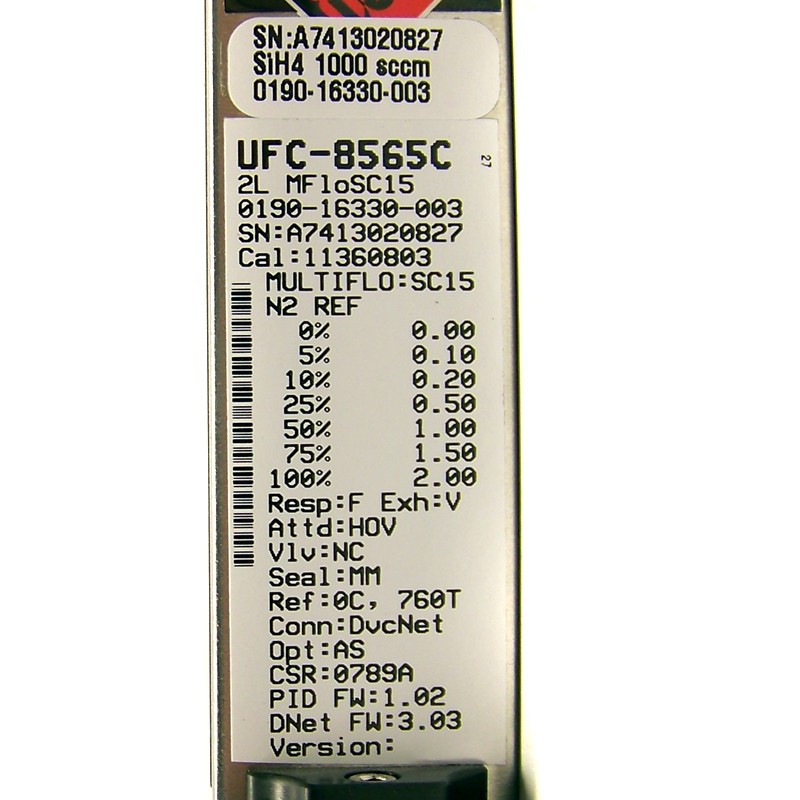 NEW Celerity Unit UFC-8565C Mass Flow Controller MFC D-Net (SiH4 / 1 SLM)