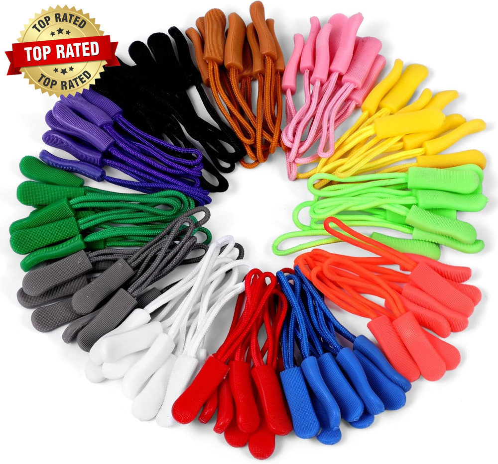 120 Pcs Zipper Pull Replacement Strong Cord Fixer Zippers Pulls Zipper Pull Tabs