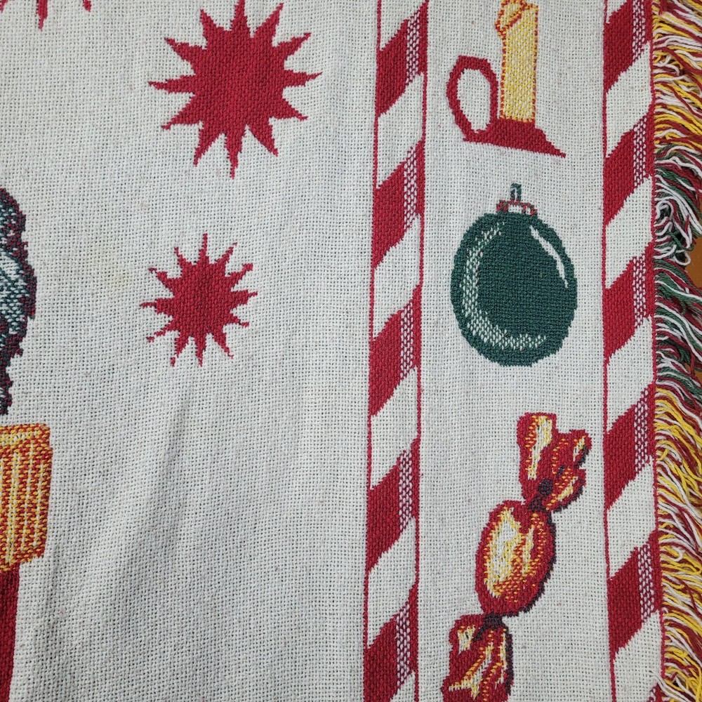 Nutcracker Blanket Solider Christmas Throw Woven Fringed