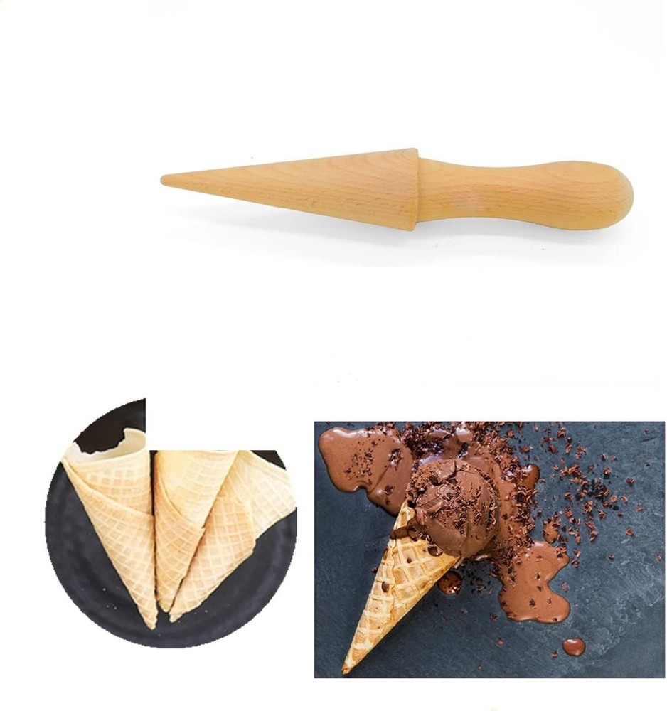 Cone Roller, Waffle Shaper Pizzelle Wood