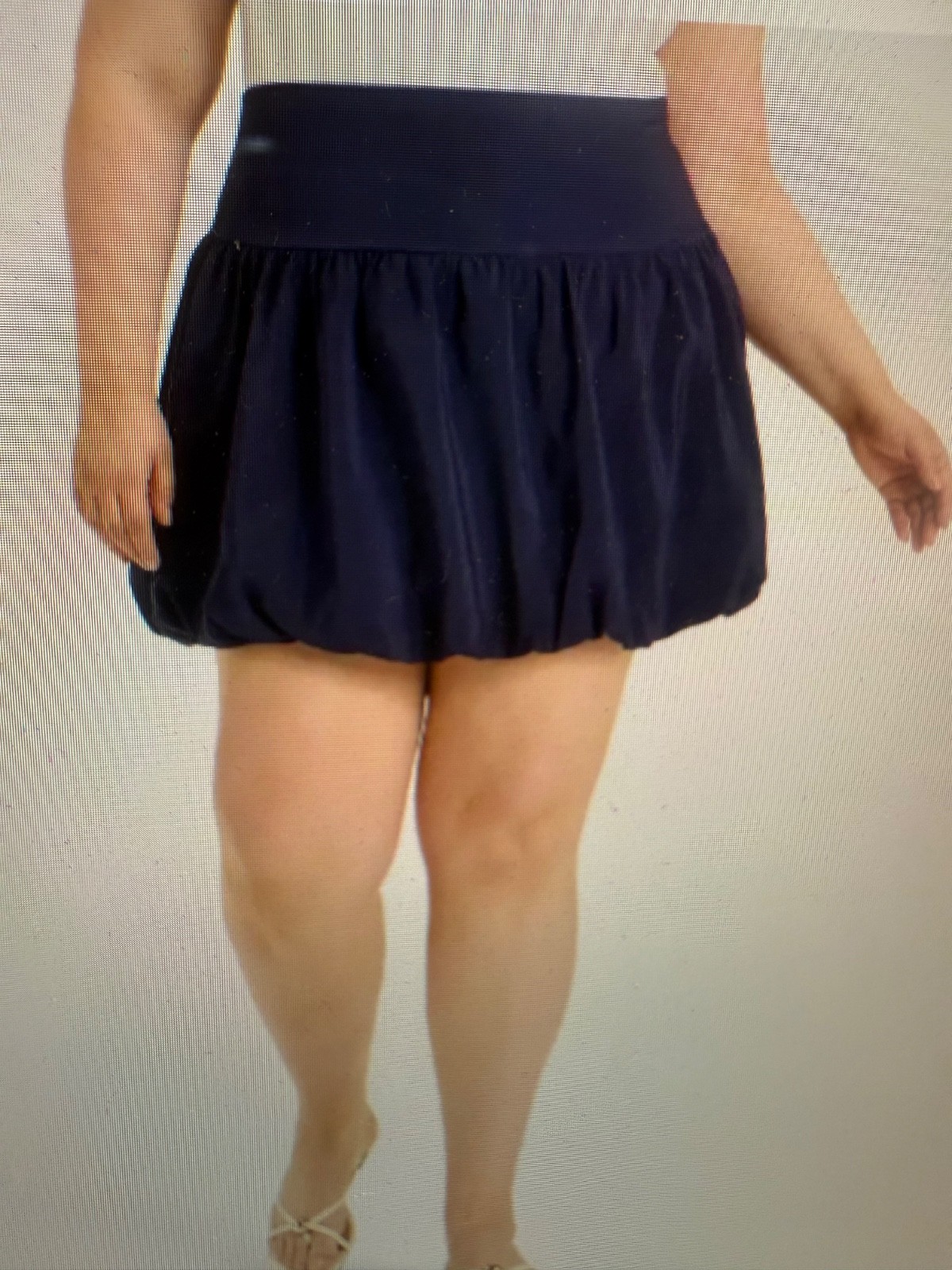 A New Day Womens Size 22 Navy Blue Bubble Skirt Casual Ruffled Mini Skirt