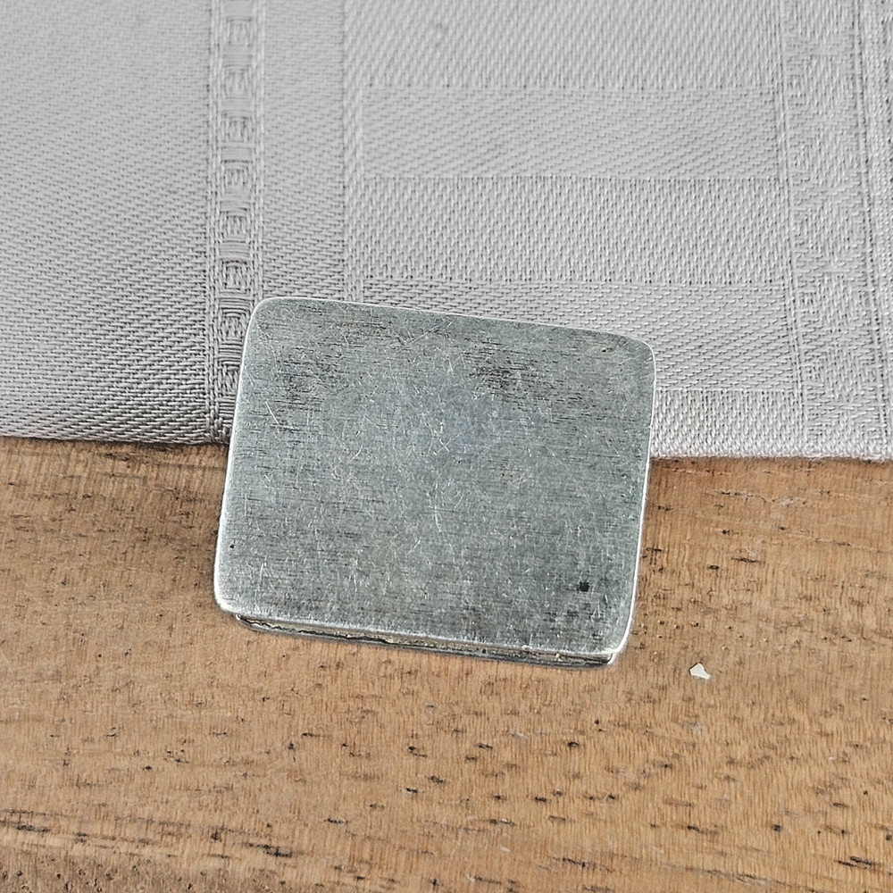 Vintage Sterling Silver 950 Volupte USA Monogram JFK Rectangular Hinged Pill Box