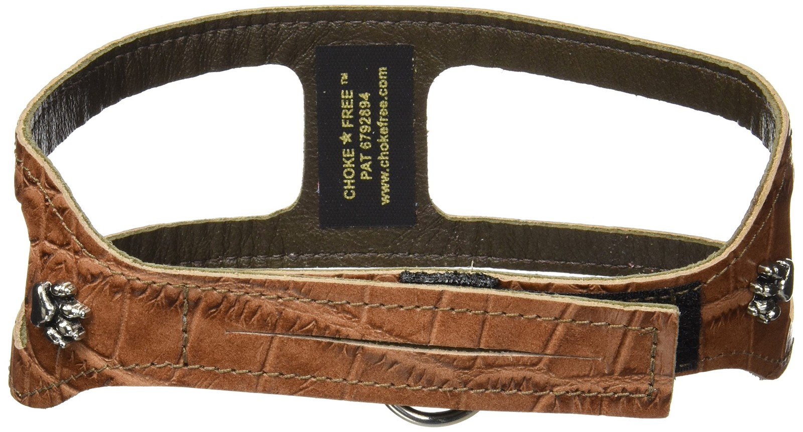 ChokeFree Pet Shoulder Collar 15" Croco Mocha Gentle Control Adjustable Durable