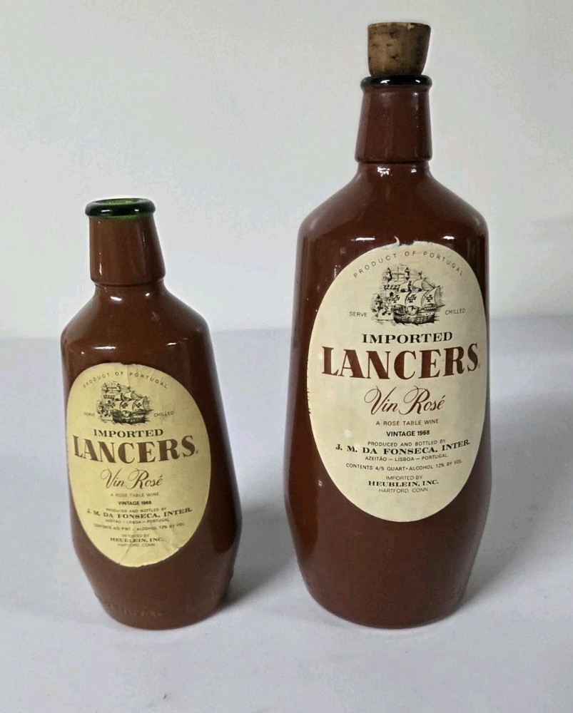 Empty Vintage Wine Bottles Imported Lancers