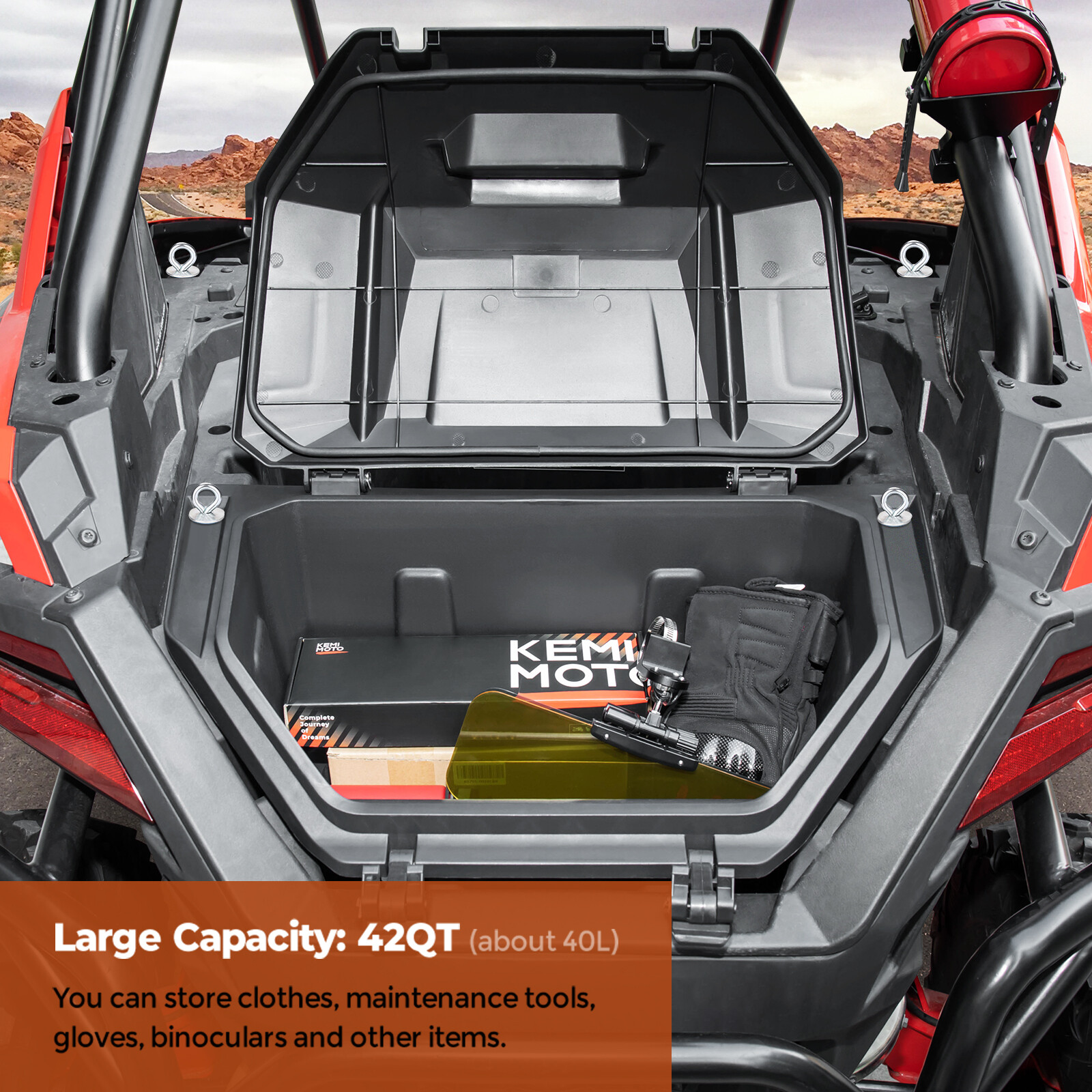 UTV 42QT Rear Cargo Storage Box for Polaris RZR PRO XP / XP 4 2020-2025 2883752
