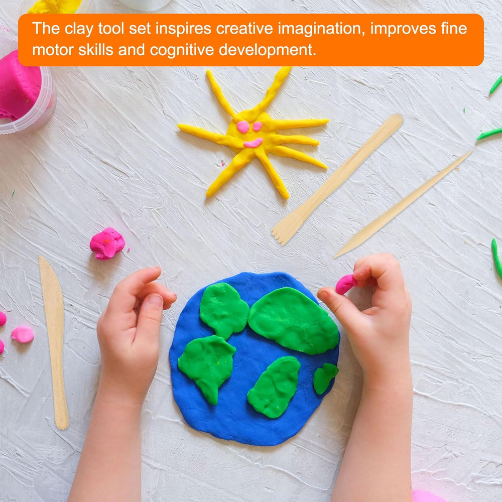 4Pcs Plastic Clay Tools Double-Headed Crafts Modeling Kit Clay Sculpting Tools P