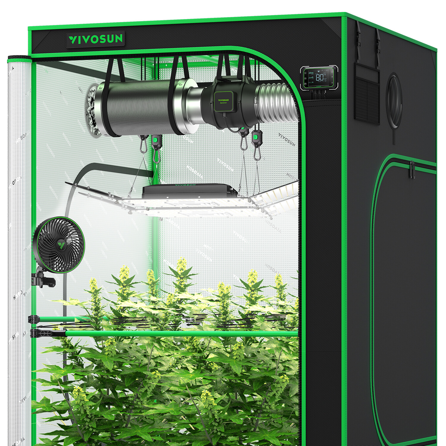 VIVOSUN Smart PRO Grow Tent Kit w/AeroLight SE 100/200/400 LED,WiFi-E42A Control