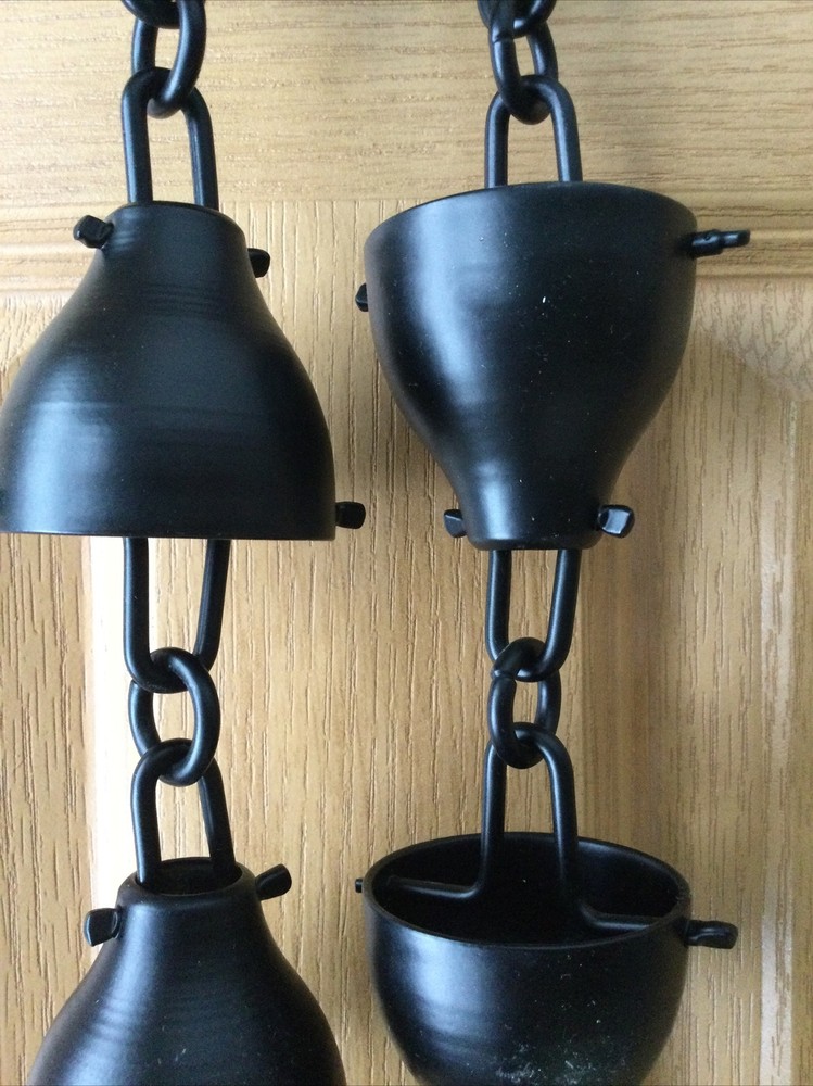 Cup Rain Chain Metal Black Finish