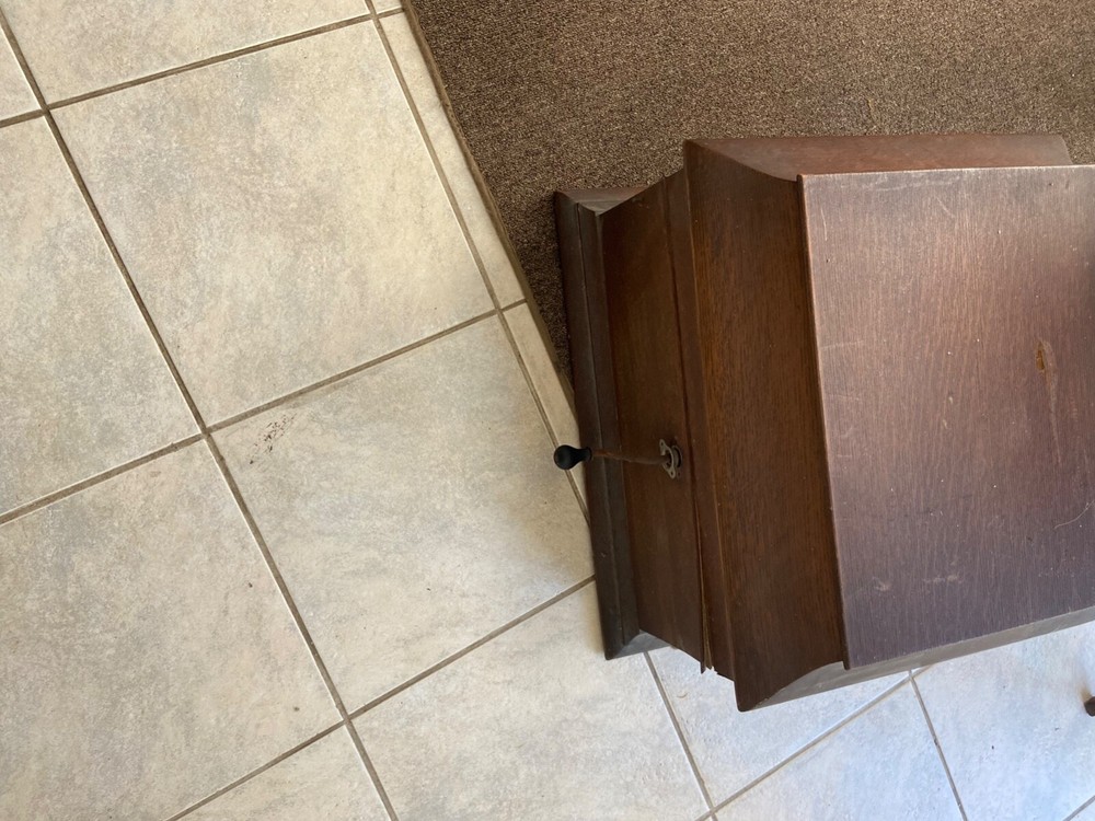 antique phonograph record player