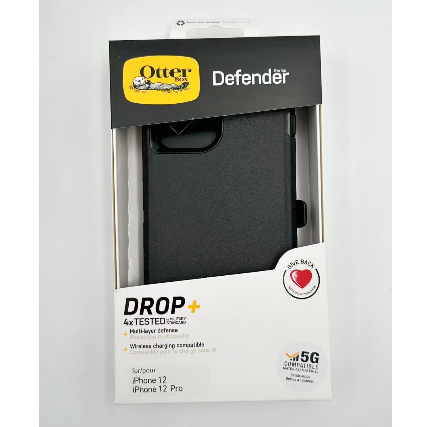 OtterBox Defender Black Case with Holster for iPhone 12/12 Pro